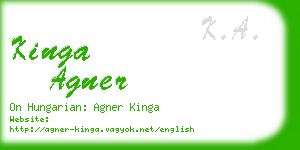 kinga agner business card